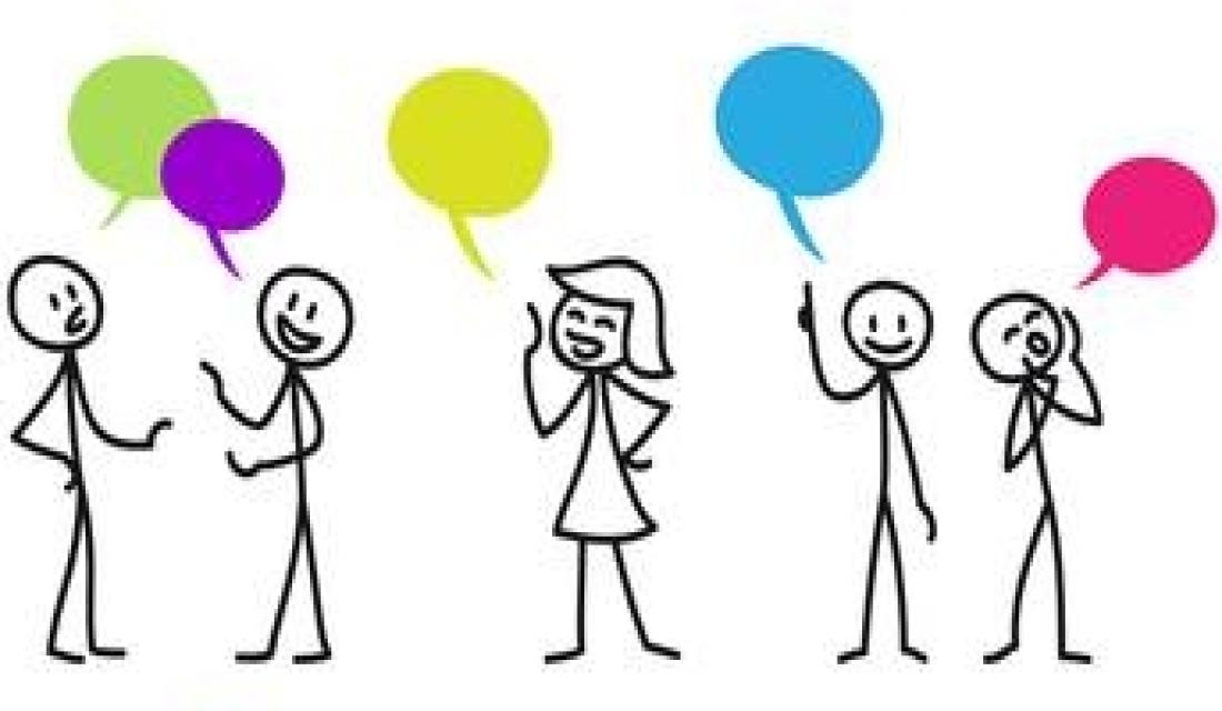 Strichfiguren mit Sprechblasen