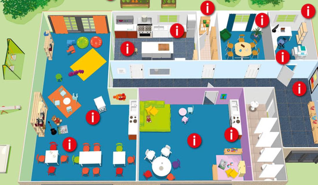 grafischer Grundriss einer Kita