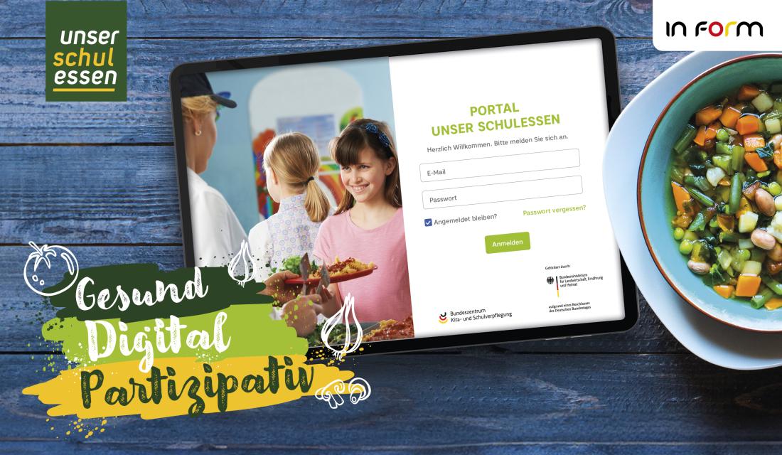 Anmeldemaske zum QM-Tool Unser Schulessen