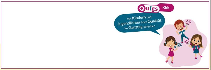 Quigs Kids. Lachende Kinder. Mit Kindern und Jugendlichen über Qualität im Ganztag sprechen.