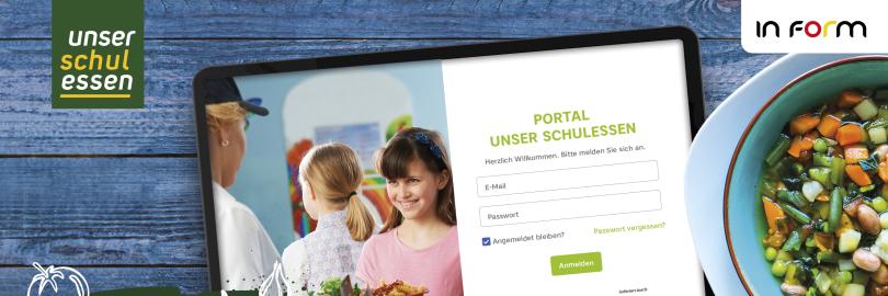Anmeldemaske zum QM-Tool Unser Schulessen