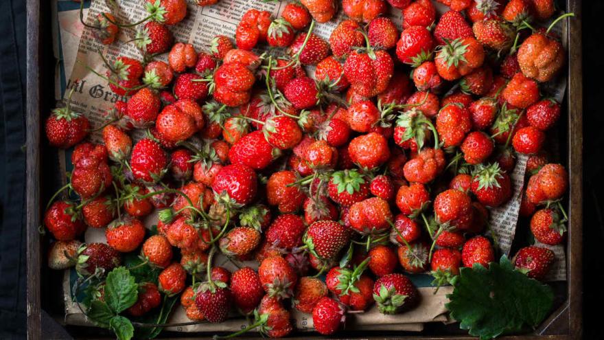 Erdbeeren in einer Erntekiste