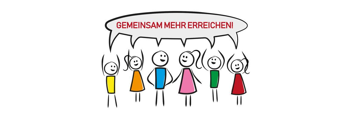Gemeinsam mehr erreichen. Gruppe von Menschen