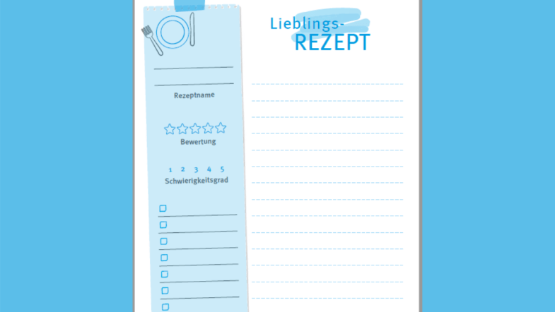 Ein leeres Blatt eines Rezepteblocks